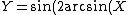 Y=\sin(2\arcsin(X))=2\sin(\arcsin(X))\cos(\arcsin(X))